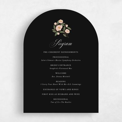 Black Arch Wedding Program - Beatrice