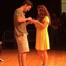 Justin putting the ring on Caitlyn's finger