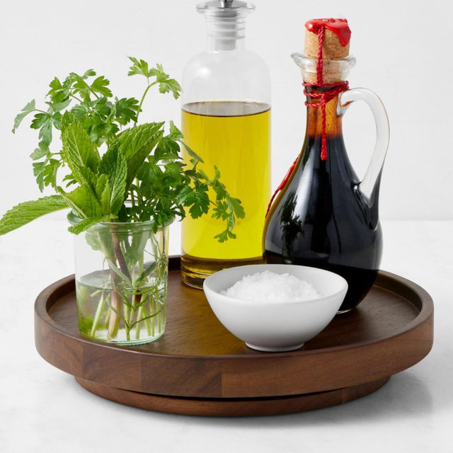Hold Everything Lazy Susan - Small, Walnut Finish, 10"