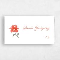Orange Wedding Place Card - Flor