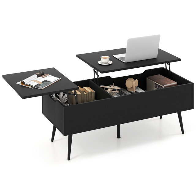Costway Lift Top Coffee Table w/ Storage Multi-Functional Home Center Accent Table for Living Room Black