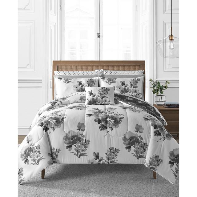 Hanna 12-Pc. Reversible Floral Queen Comforter Set, Created for Macy's