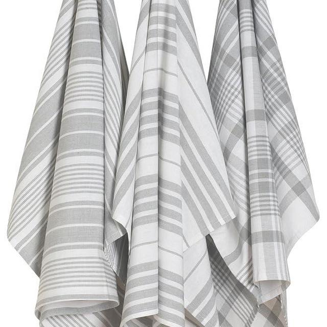 Now Designs Jumbo Pure Kitchen Towel, London Grey, Set of 3