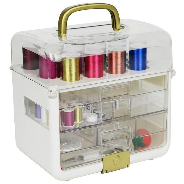 SINGER Sew-It-Goes - 255 Piece Sewing Kit & Craft Organizer - Sewing Case Storage with Metallic Embroidery Thread (Metallic) (11771)