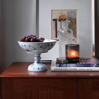 Blue Fluted Plain Footed Bowl