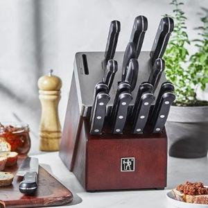 HENCKELS Solution Self-Sharpening Knife Block Set - Brown - Overstock - 38110401