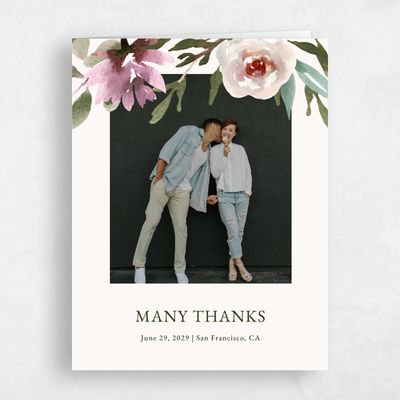 Beige Boho Wedding Thank You - Windsong Photo