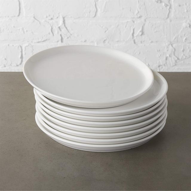 Set of 8 Contact White Salad Plates