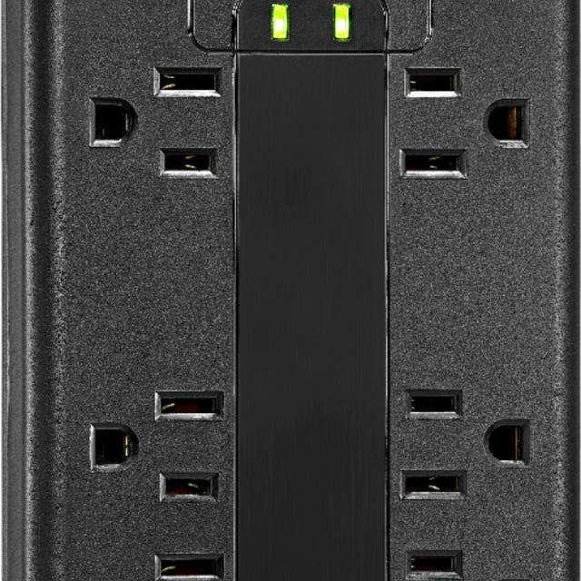 Insignia™ - 8-Outlet Surge Protector Strip - Black