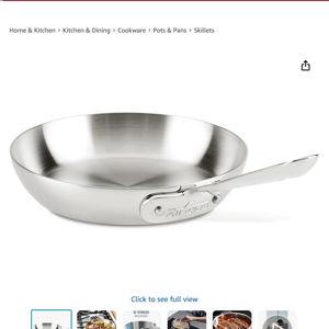 All-Clad D3 3-Ply Stainless Steel Fry Pan 7.5 Inch Induction Oven Broiler Safe 600F Pots and Pans, Cookware Silver