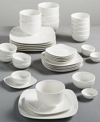 White Elements Hampton Square 42-Piece Set, Service for 6, Created for Macy's