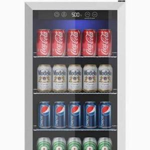 Honeywell Beverage Refrigerator and Cooler, 115 Can Mini Fridge with Glass Door for Soda Beer or Wine for Office or Bar with Adjustable Removable Shelving