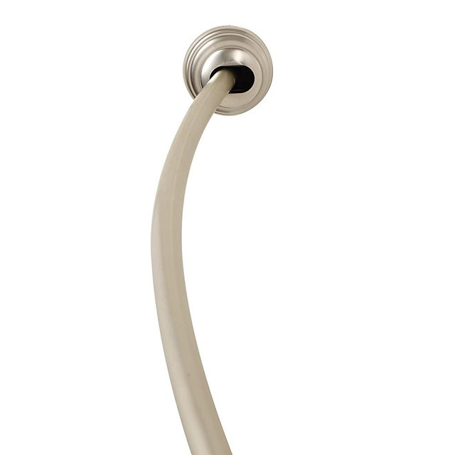 Zenna Home, Satin Nickel NeverRust Rustproof Aluminum Tension Mount Curved Shower Rod