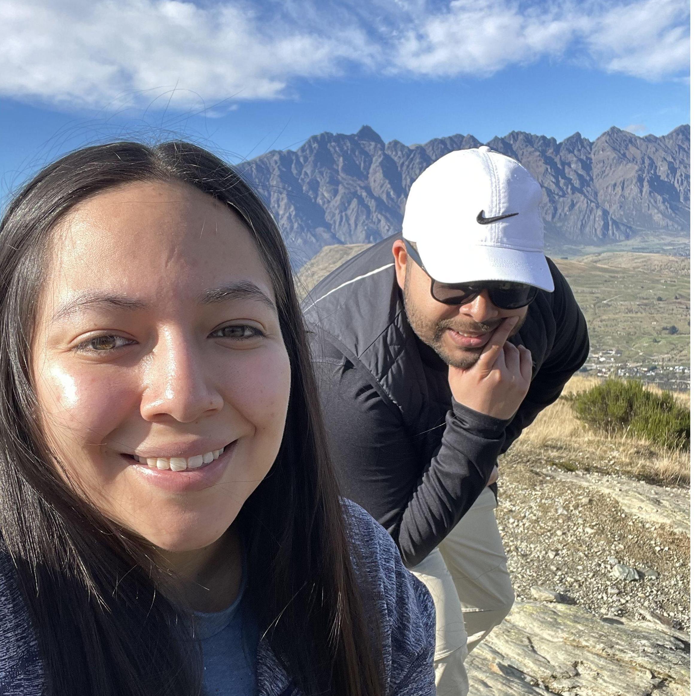 climb a mountain, strike a pose