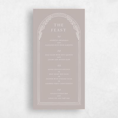 Greige, Brown Wedding Menu - Duluth