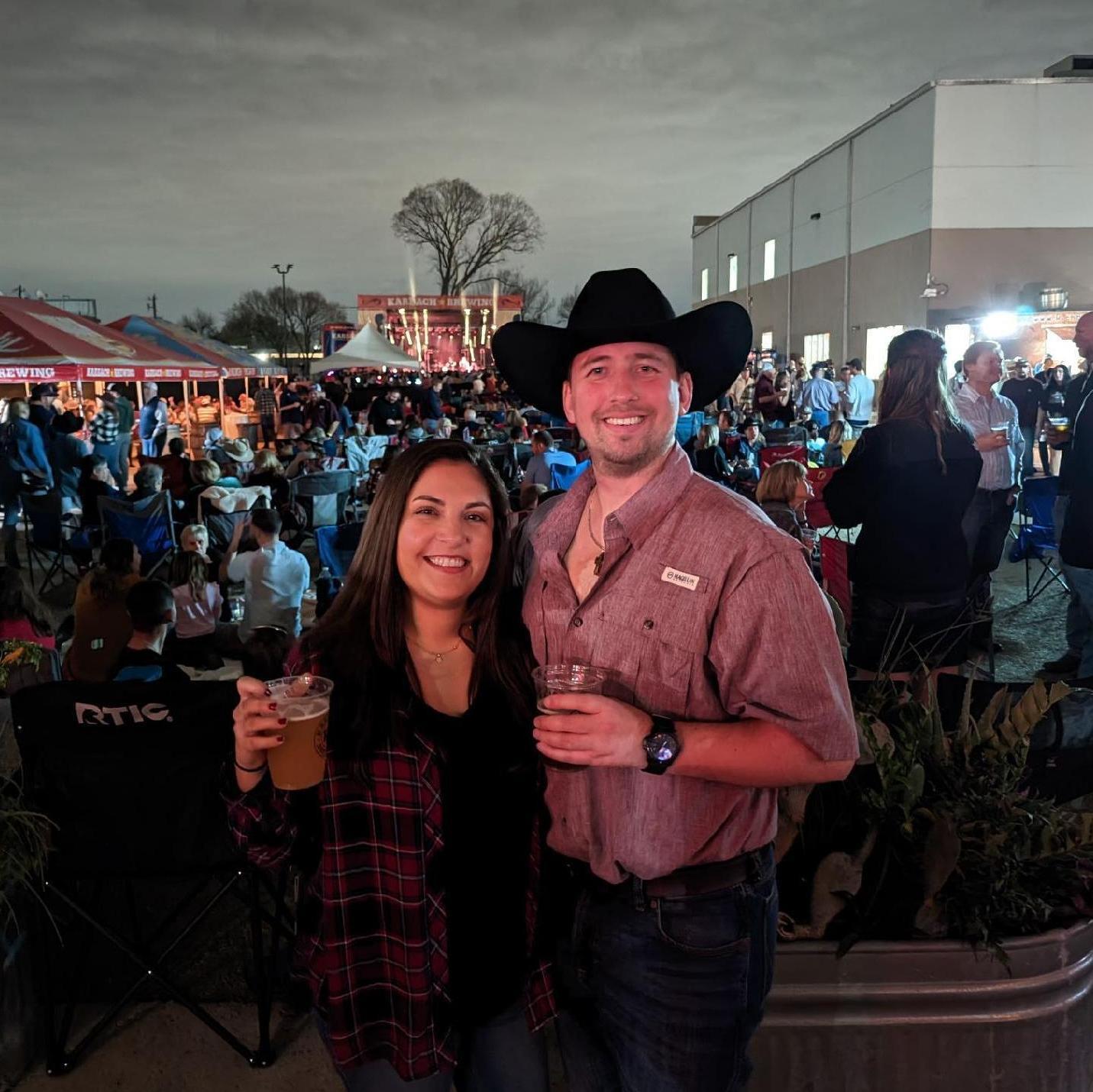 Doing our favorite things - drinking beer and listening to Texas Country music