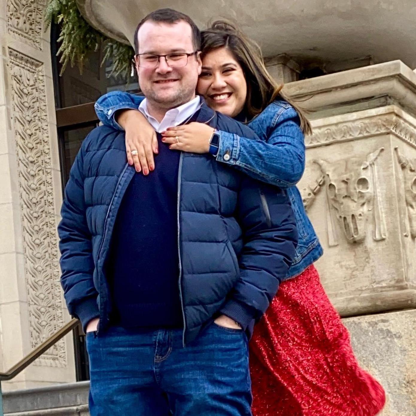 Right after Dan proposed in front of the Art Institute.
