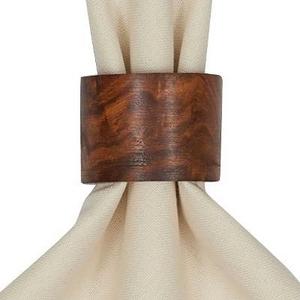 Brown Wood Band Napkin Ring (Set Of 4) - Design Imports