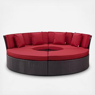 Convene 2-Piece Circular Outdoor Patio Daybed Set