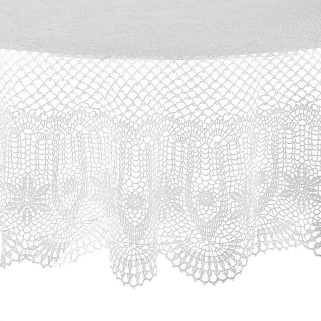 Saro Lifestyle Vinyl 72-Inch Round Tablecloth in White