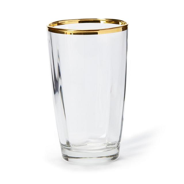 VIETRI Optical Gold Highball Glass