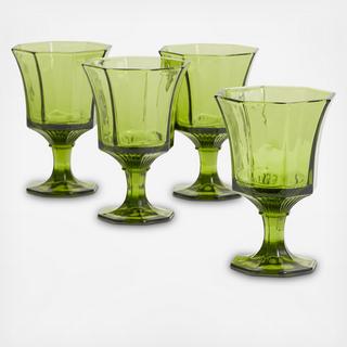 Pressed Glass Water Glass, Set of 4