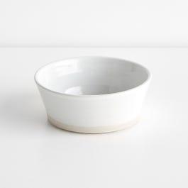 Thrown Gloss White Flat Bowl 5.5"