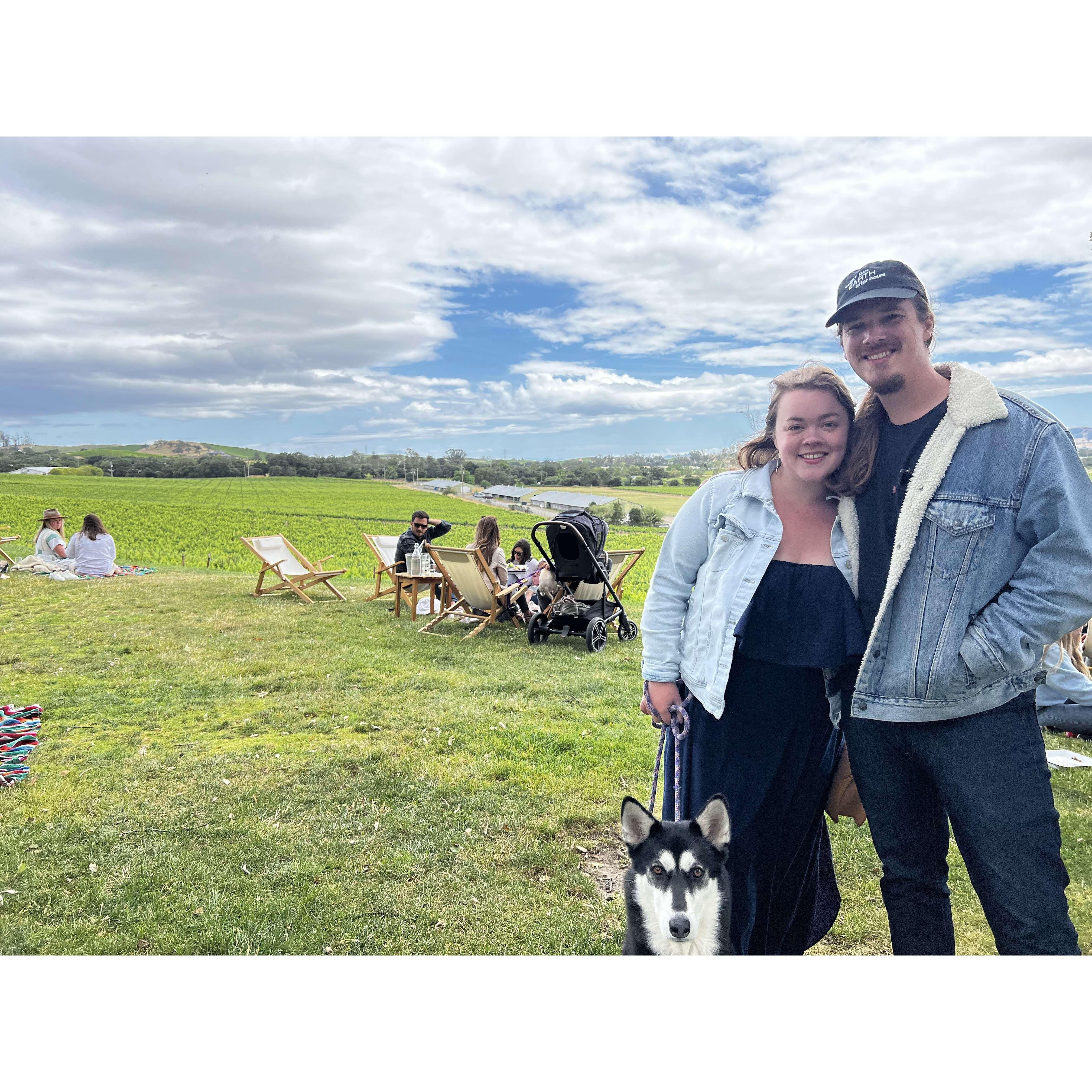Family photo in our happy place... a vineyard