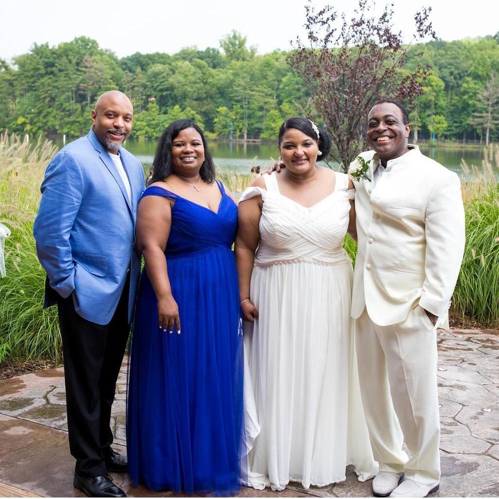 Pastor Shawn Wallace, Maid Of Honor Stephanie Mackey and us!
