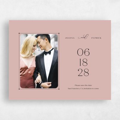Dusty Rose, Pink Wedding Save the Date - Colbie Portrait