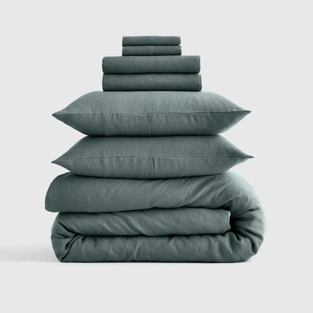 European Linen Deluxe Bedding Bundle ocean - King