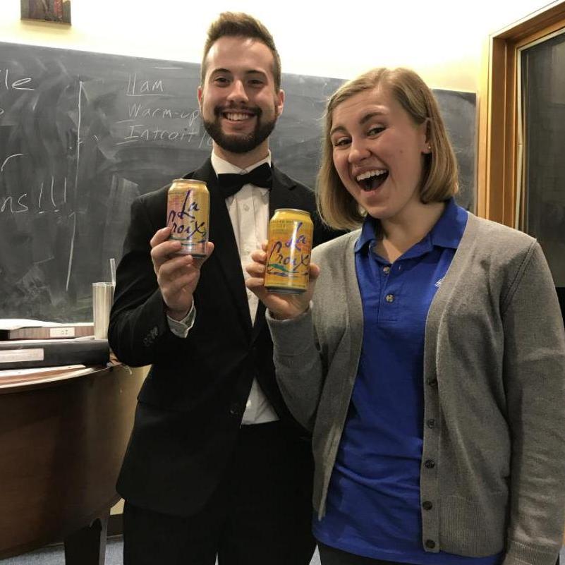 Our first photo together! We both found out we loved la croix and happened to bring each other a can to a praise and worship rehearsal on the same day. Roy received the name: Roy Boy La Croix.