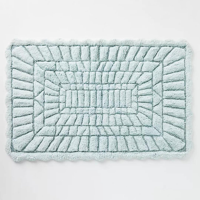 Leighton Hand-Tufted Cotton Bath Mat - Mint, Small