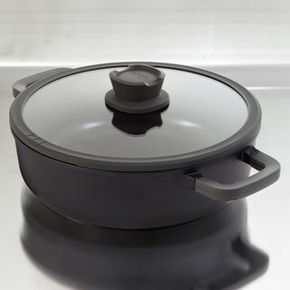 Leo Stone+ Nonstick Ceramic Saute Pan with Glass Lid