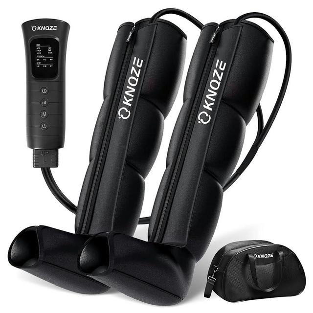KNQZE Leg Massager for Circulation and Pain Relief, Air Compression Recovery System for Fast Leg Recovery, Reduce Muscle Fatigue, Swelling, Cramping, Gifts for Mom Dad Men Women