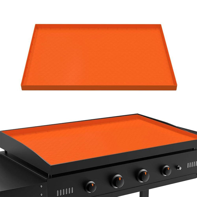 28 Inch Silicone Griddle Cover, Heavy Duty Food Grade Griddle Mat for Blackstone Grill Top, Year-round Protective Cover for Keep Surface Clean, Orange