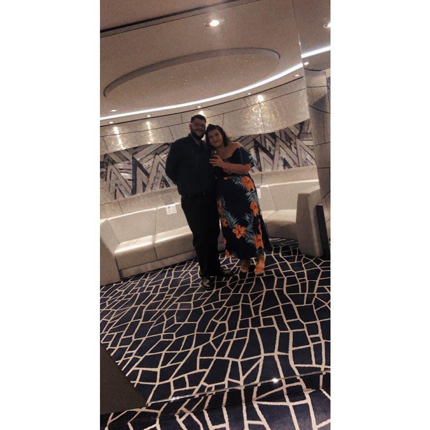 Waiting for doors to open for a show on the MSC Divina, September 2021