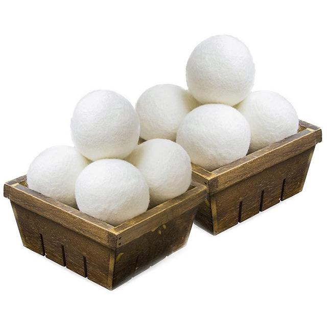 SnugPad Wool Dryer Balls Premium Natural Fabric Softener and 100% Organic, Chemical Free and Reduces Wrinkles. Saving Electricity and Drying Time XL Size 8 Pack White 8 Count