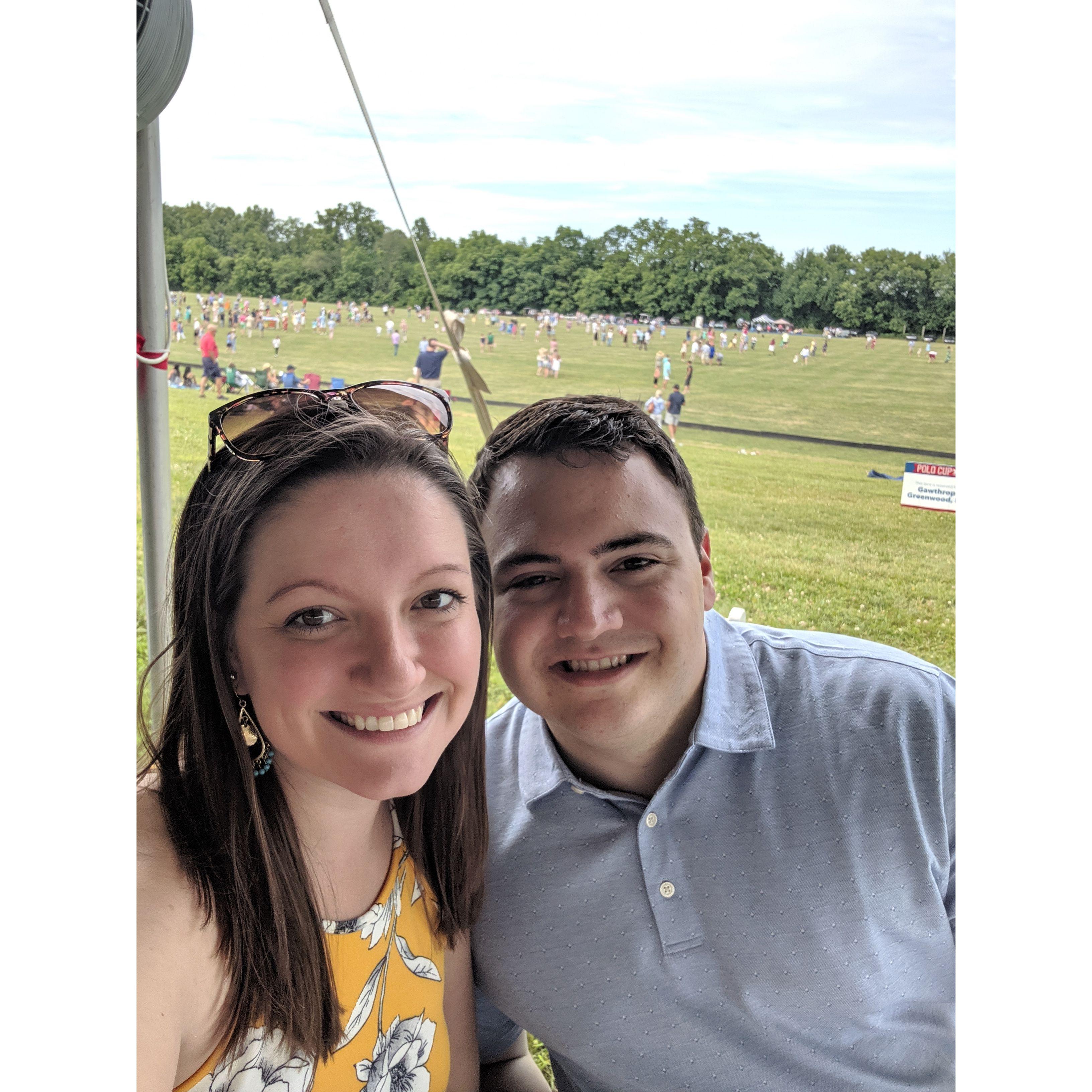 We started being invited to work functions together! This one was a polo match!