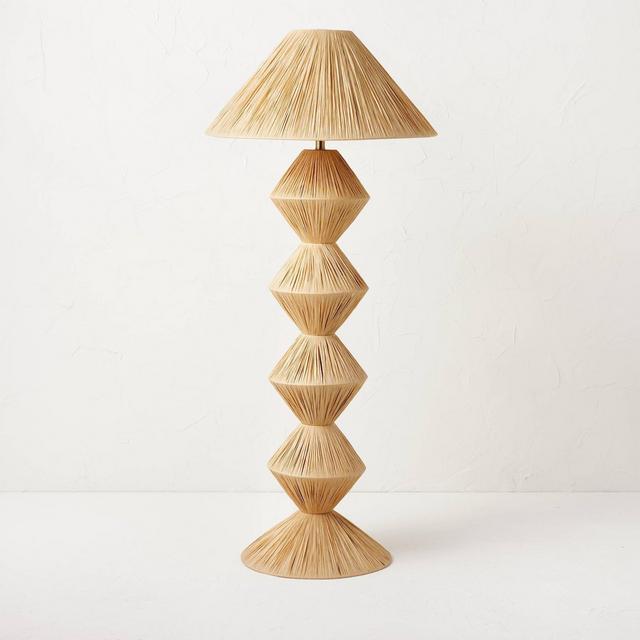 Faux Raffia Floor Lamp Brown - Opalhouse™ designed with Jungalow