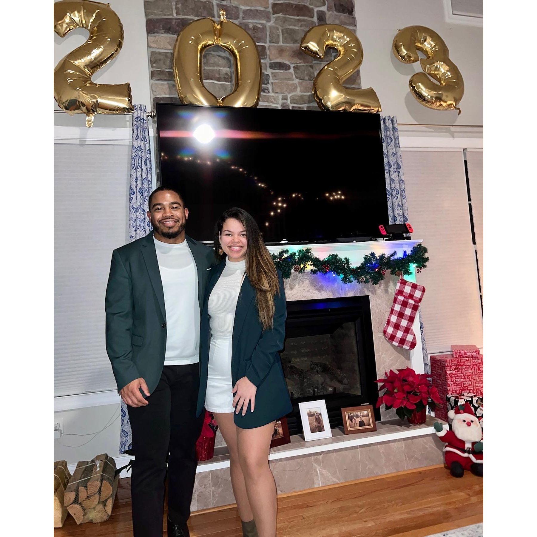 Welcoming the New Year together. We didn't plan to match I promise! Great minds just think alike.