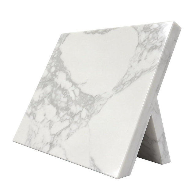 Home Kitchen Marble Countertop Magnetic Knife Holder,with Strong Enhanced Magnets(White)