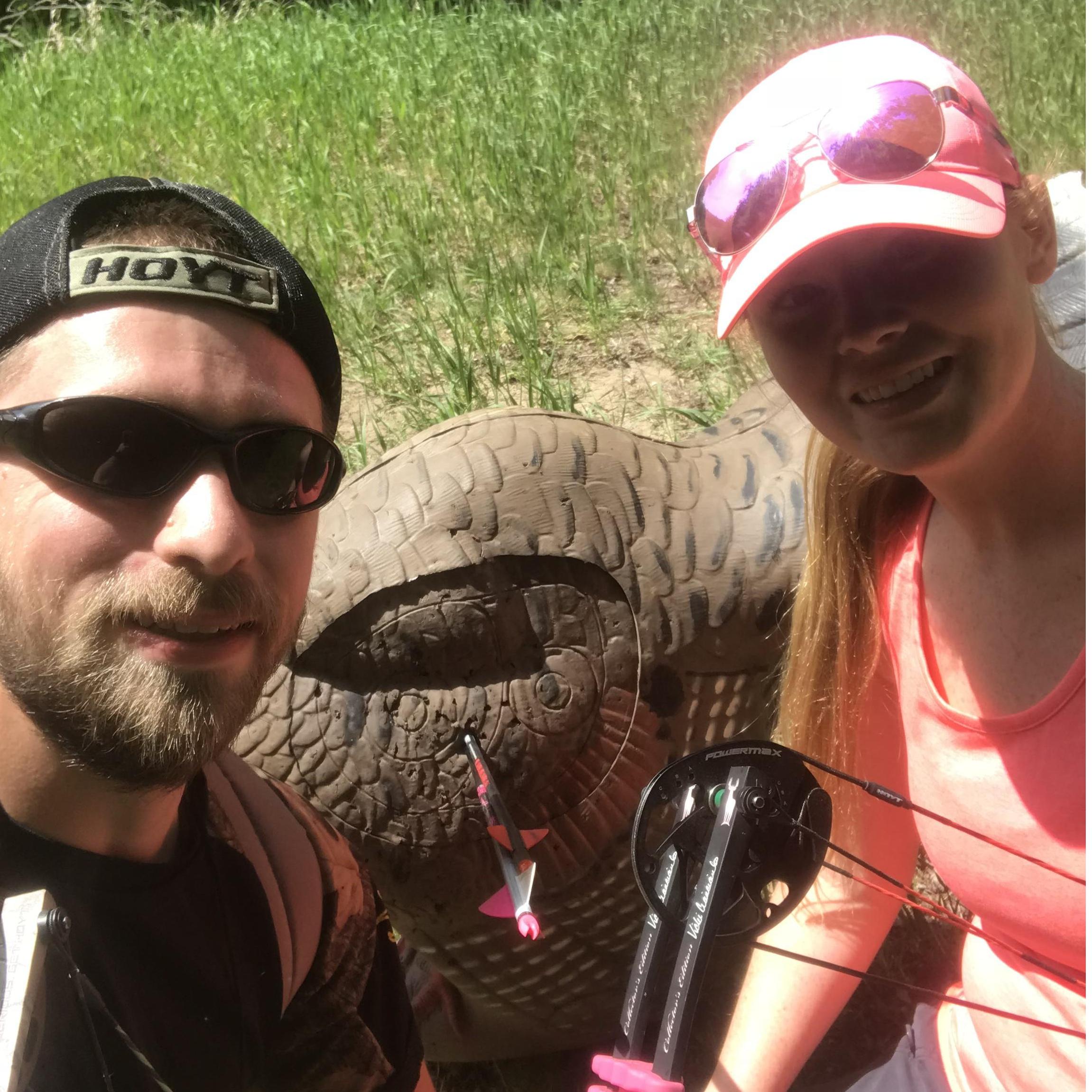 We love to shoot our bows together and compete in archery challenges every year 🏹