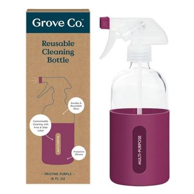 Grove Co. Reusable Cleaning Glass Spray Bottle with Silicone Sleeve - Pristine Purple