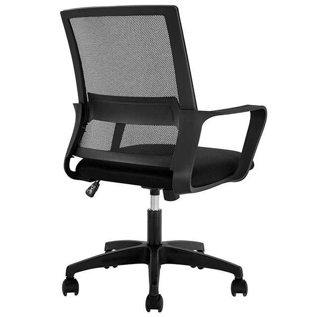 Office Chair Ergonomic Chair Mid Back Mesh Desk Chair Adjustable Height Swivel Mesh Chair Computer Chair with Armrest Lumbar Support (Black)