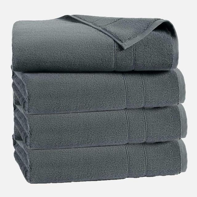 Brooklinen Super-Plush Turkish Cotton Bath Towel Set - Includes 4 Bath Towels in Slate Grey, 100% Cotton | Best Luxury Spa Towels