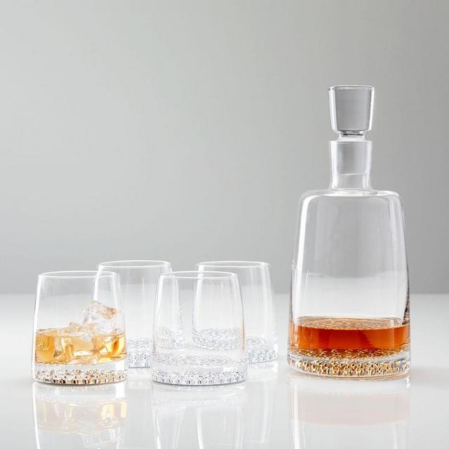 Metallic Base Decanter + Glassware Set
