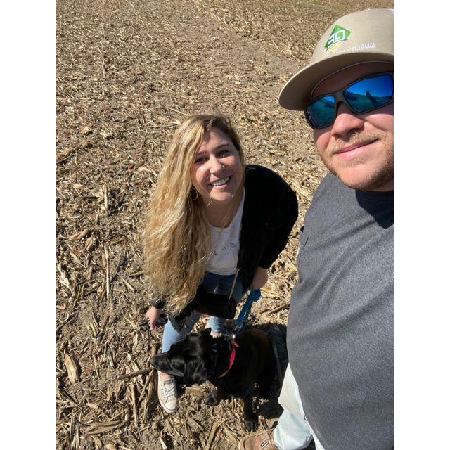 We're a family of three with our black lab, Dolly.