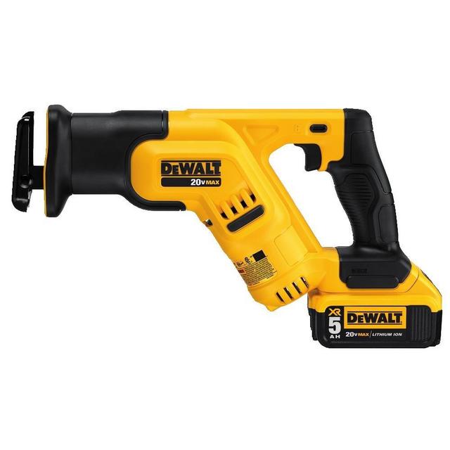 DEWALT 20V MAX Cordless Reciprocating Saw Kit, 5 Amp-Hour Battery (DCS387P1)