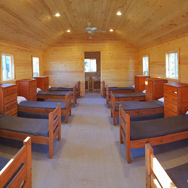 More of the interior of a cabin at Pocono Springs. Wood, Jerry, wood!